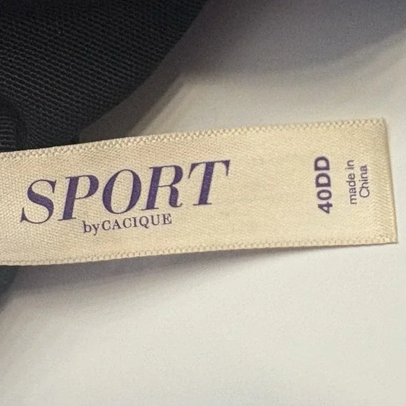 Cacique‎ Sports Bra Black High Impact Max Support Padded Straps Plus Size 40DD - Picture 9 of 10